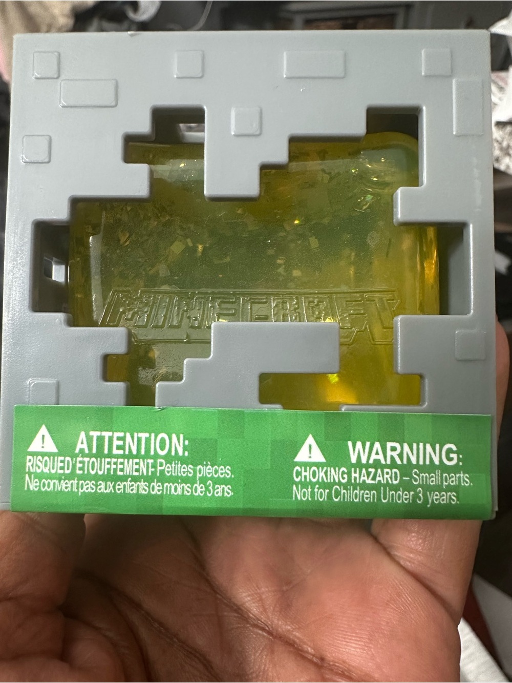 Unbranded Yellow Clear Resin Collectible Cube - Kids Accessory